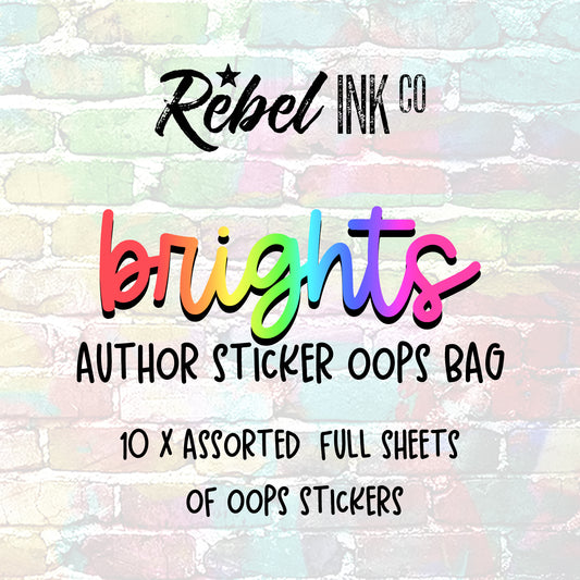 Bright Rainbow AUTHOR OOPS BAG! - 10 Random Planner Sticker Oops Sheets
