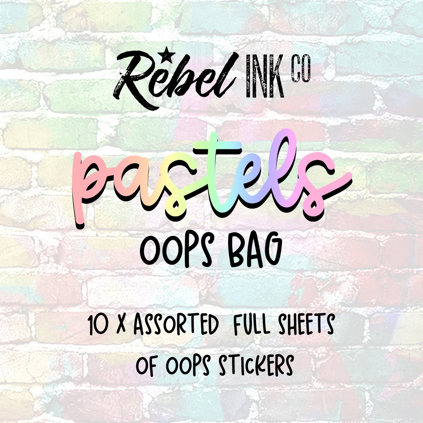 Pastel Rainbow OOPS BAG! - 10 Random Planner Sticker Oops Sheets
