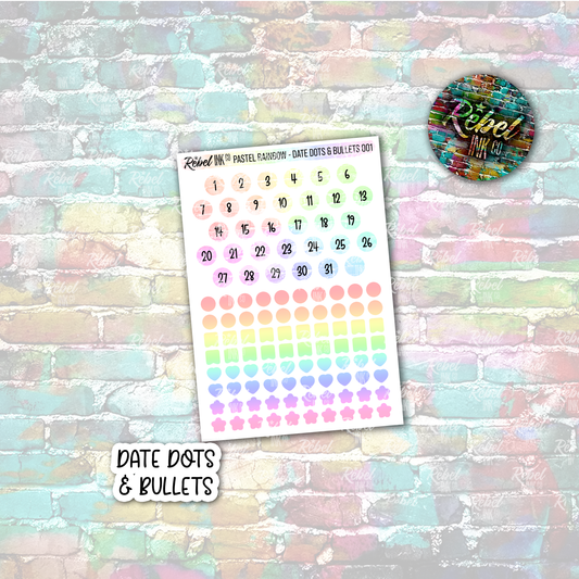 Pastel Rainbow - Date Dots & Bullets