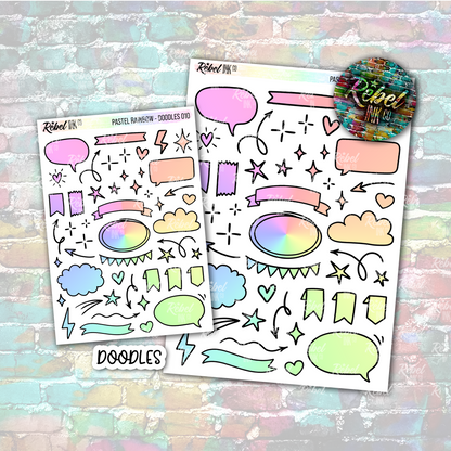 Pastel Rainbow - Doodles