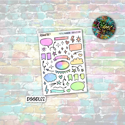 Pastel Rainbow - Doodles