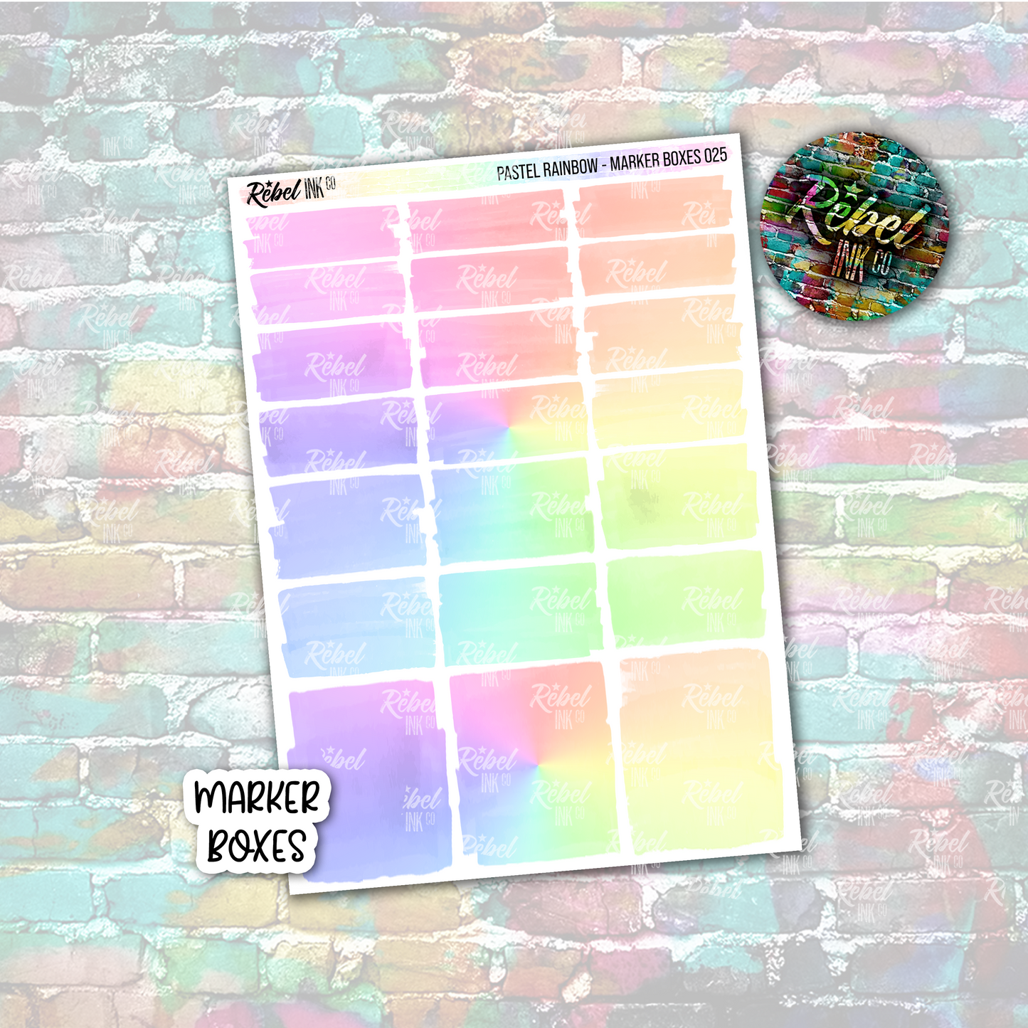 Pastel Rainbow - Marker Boxes Standard Vertical
