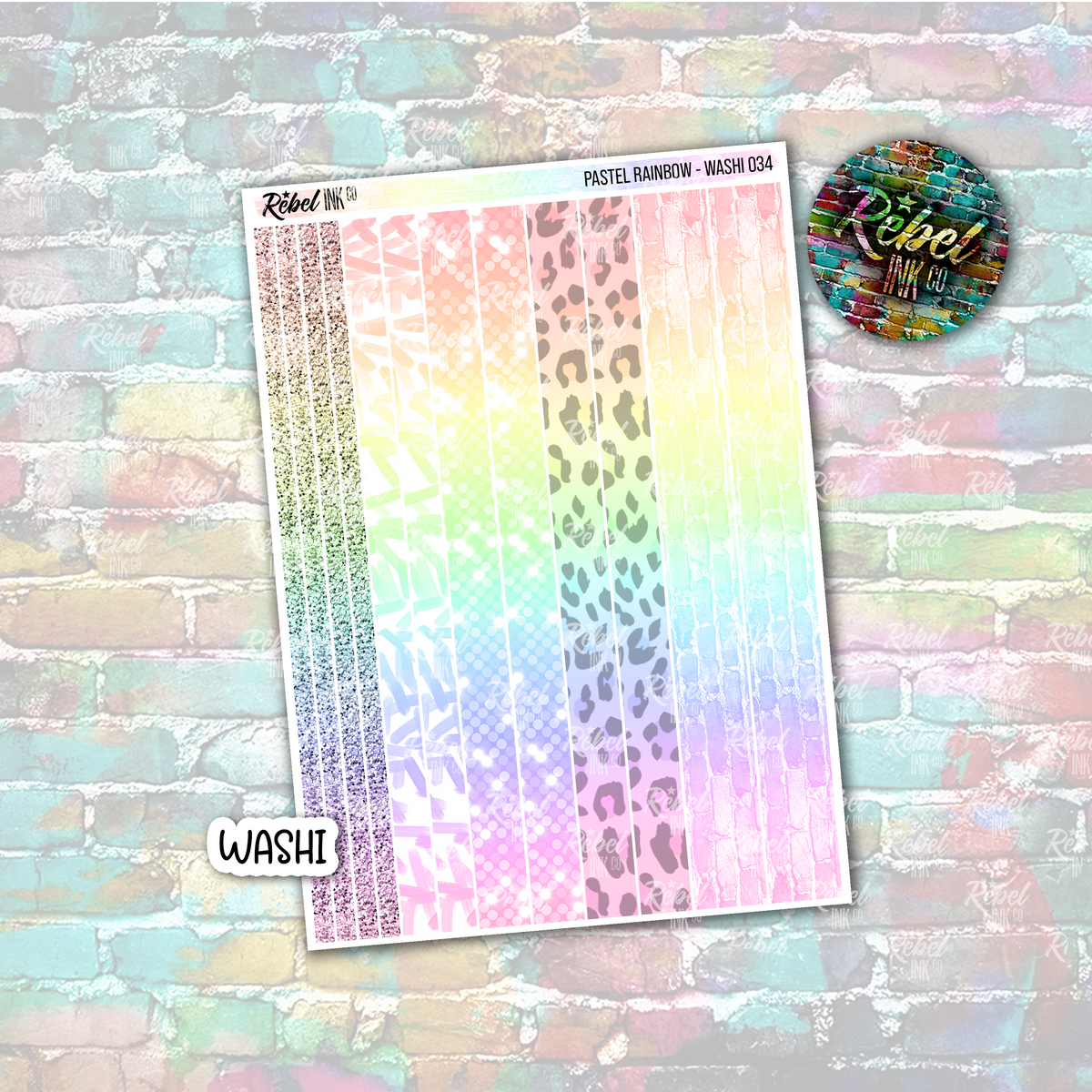 Pastel Rainbow - Washi – rebelinkco