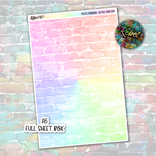 Pastel Rainbow - A5 Full Page Sticker