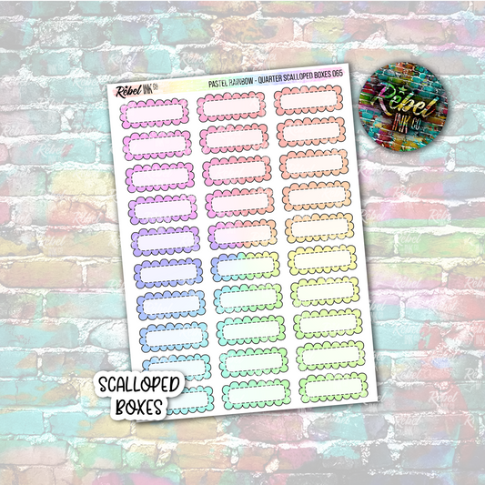 Pastel Rainbow - Scalloped Quarter Boxes
