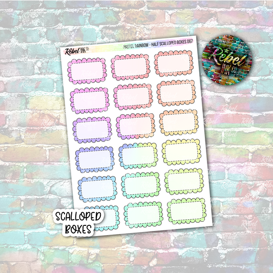 Pastel Rainbow - Scalloped Half Boxes