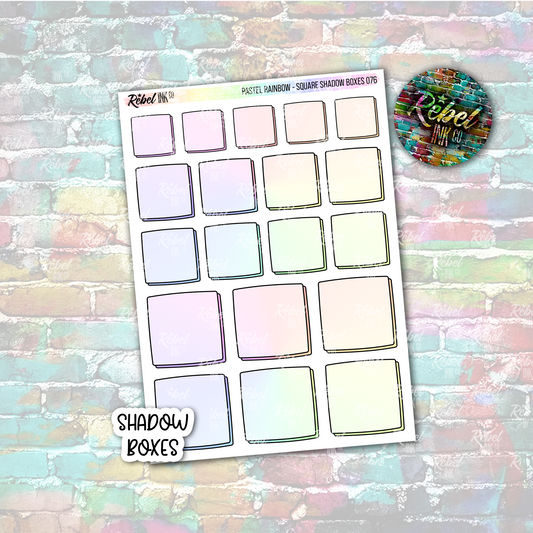 Pastel Rainbow - Shadow Square Boxes