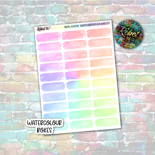Pastel Rainbow - Watercolour Quarter Boxes