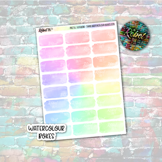 Pastel Rainbow - Watercolour Third Boxes