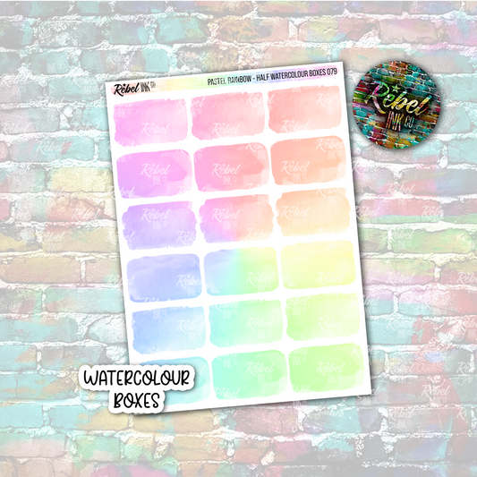 Pastel Rainbow - Watercolour Half Boxes