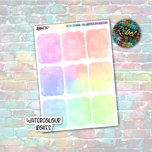 Pastel Rainbow - Watercolour Full Boxes