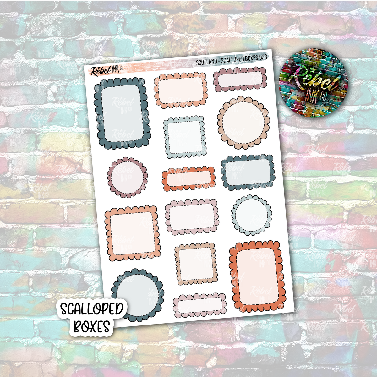 Scotland - Scalloped Boxes Multi Large – rebelinkco