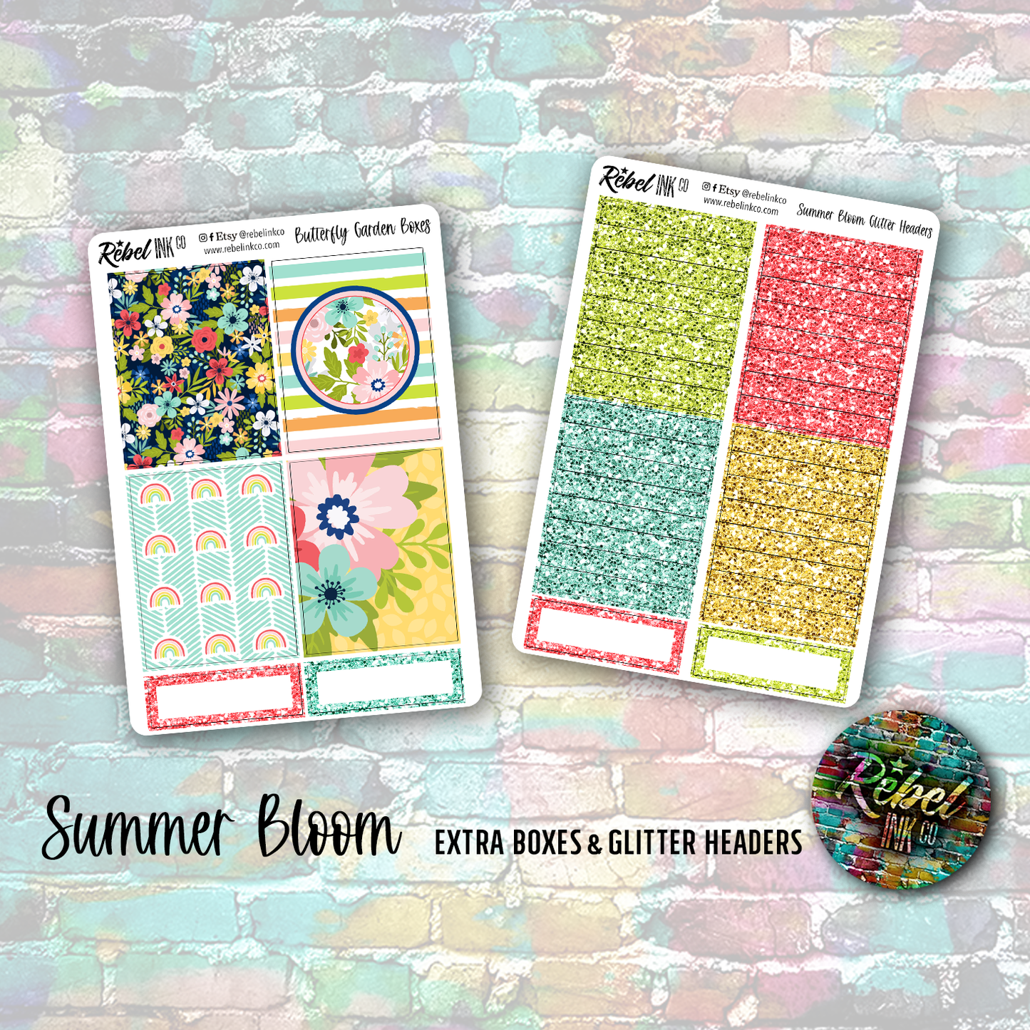 Summer Bloom - Standard Vertical Planner Sticker Kit