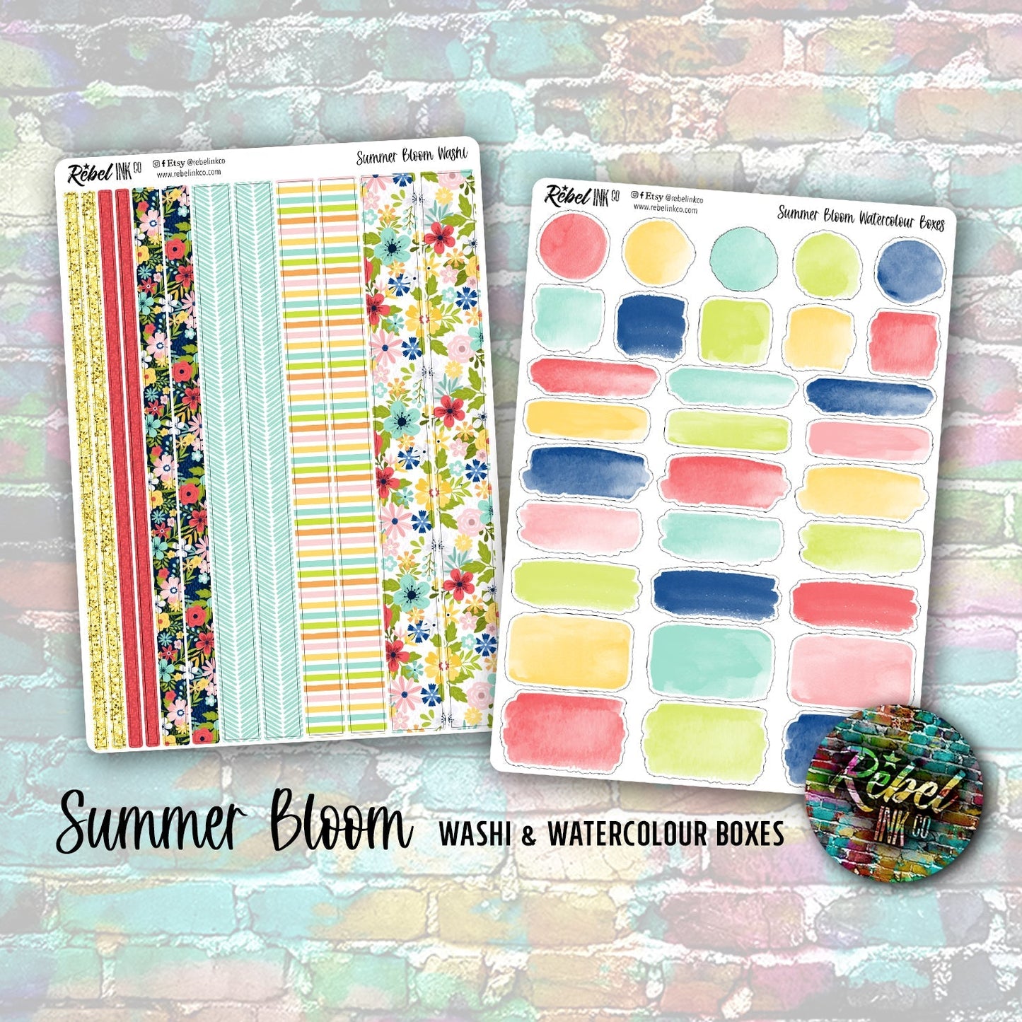 Summer Bloom - Washi & Watercolour Boxes