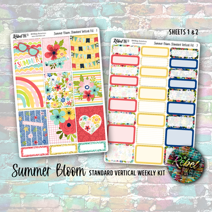 Summer Bloom - Standard Vertical Planner Sticker Kit