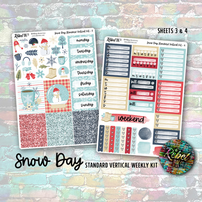 Snow Day - Standard Vertical Planner Sticker Kit