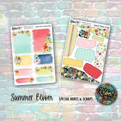 Summer Bloom - Standard Vertical Planner Sticker Kit