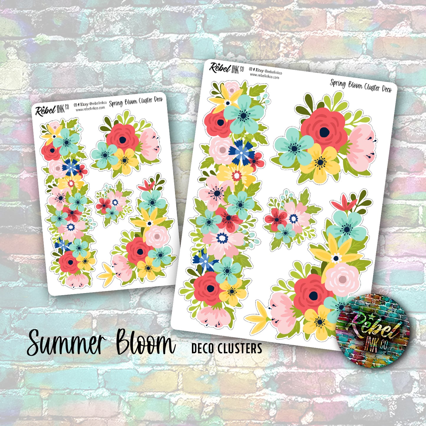 Summer Bloom - Standard Vertical Planner Sticker Kit