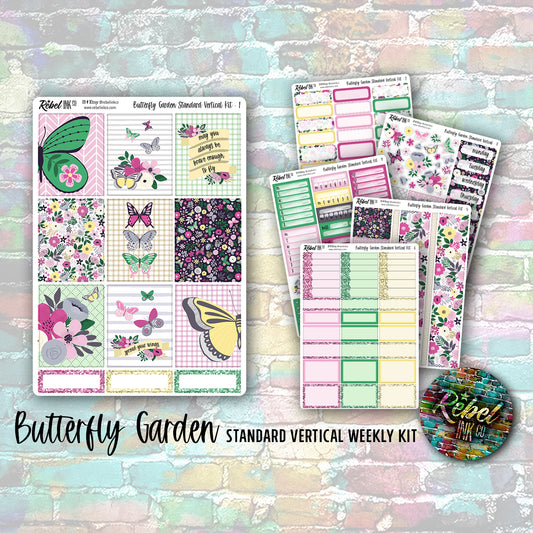 Butterfly Garden - Standard Vertical Planner Sticker Kit
