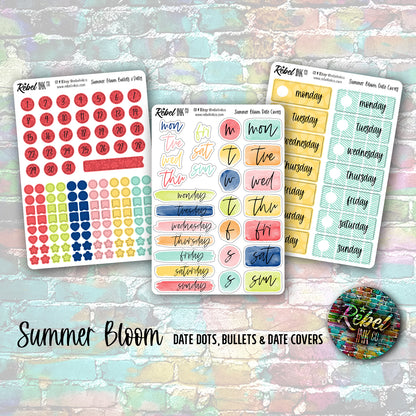 Summer Bloom - Standard Vertical Planner Sticker Kit