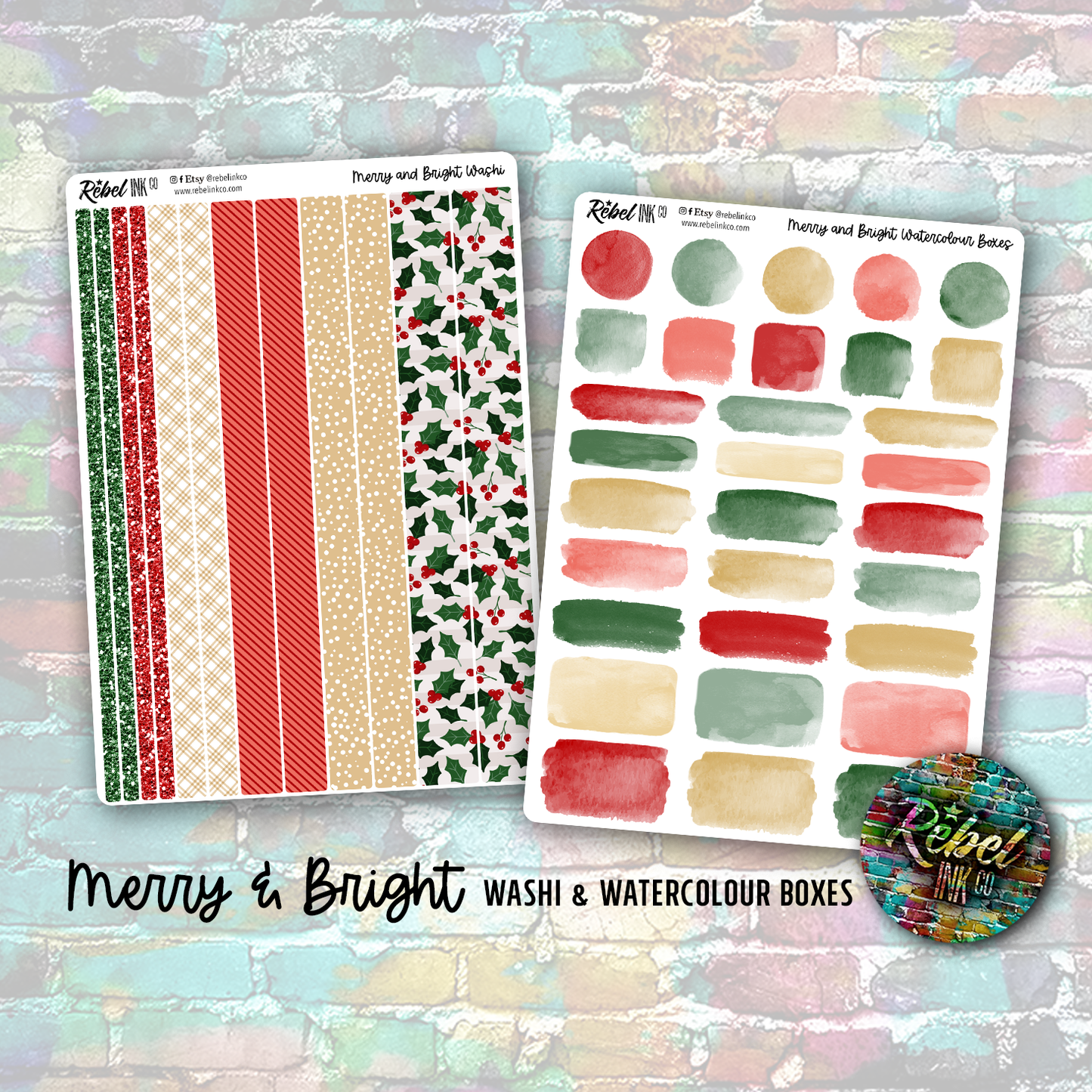 Merry & Bright - Washi & Watercolour Boxes