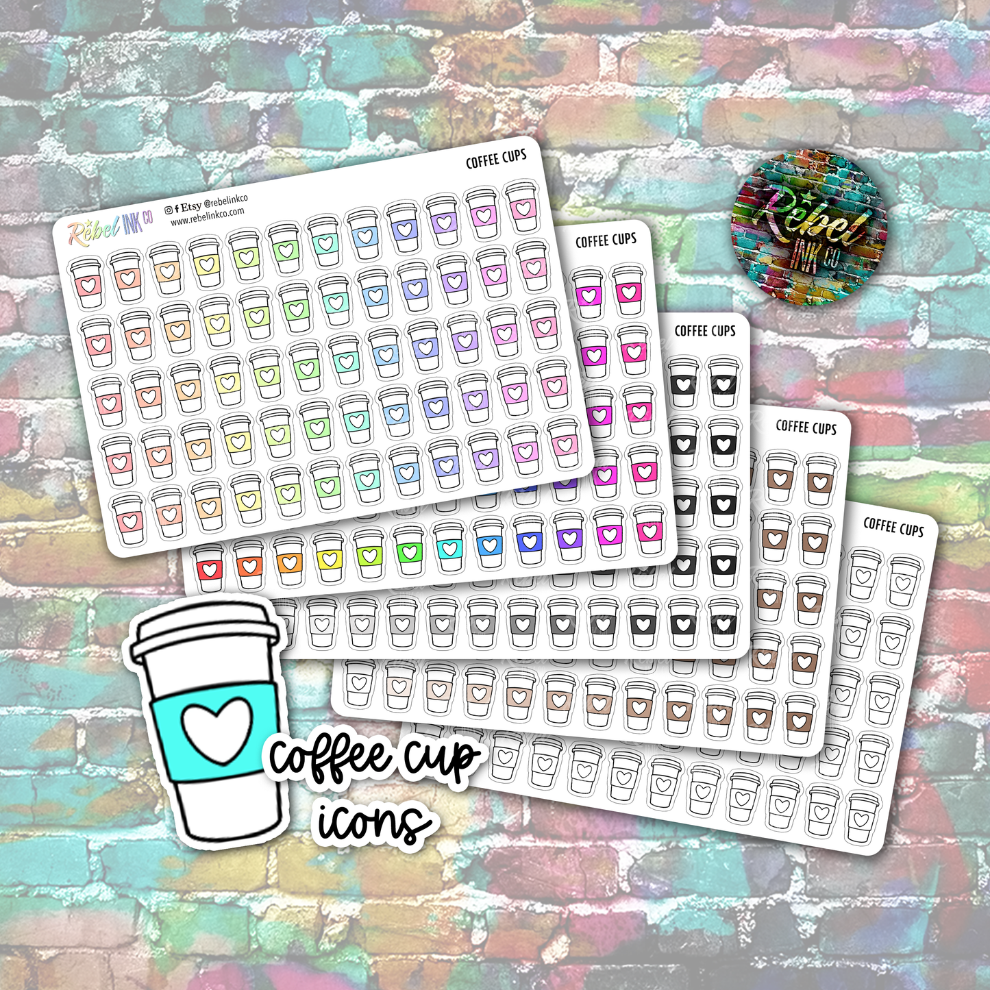 Coffee Cup Icon Stickers