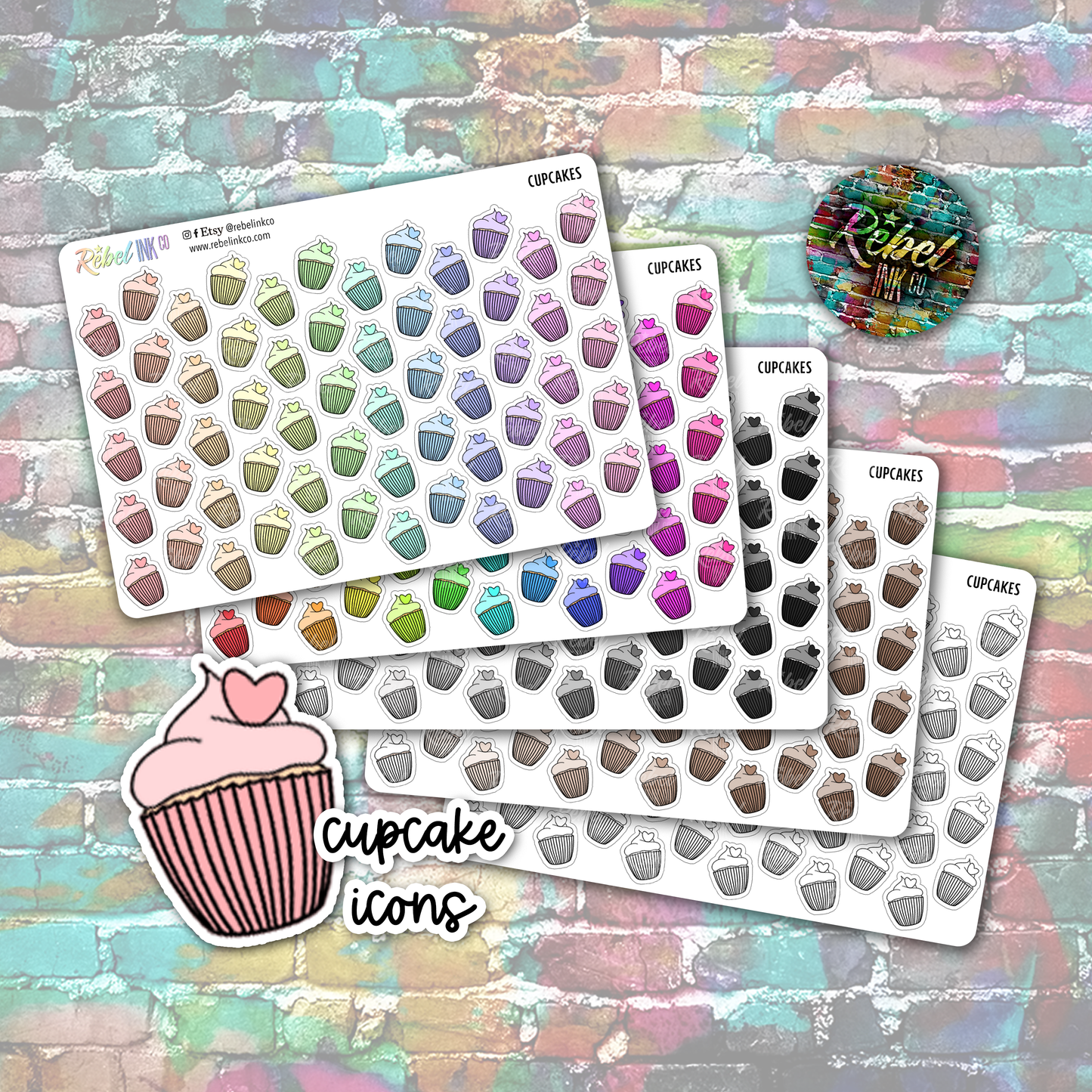 Cupcake Icon Stickers