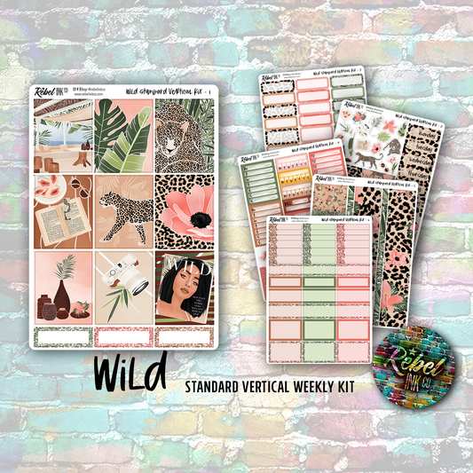 Wild - Standard Vertical Planner Sticker Kit