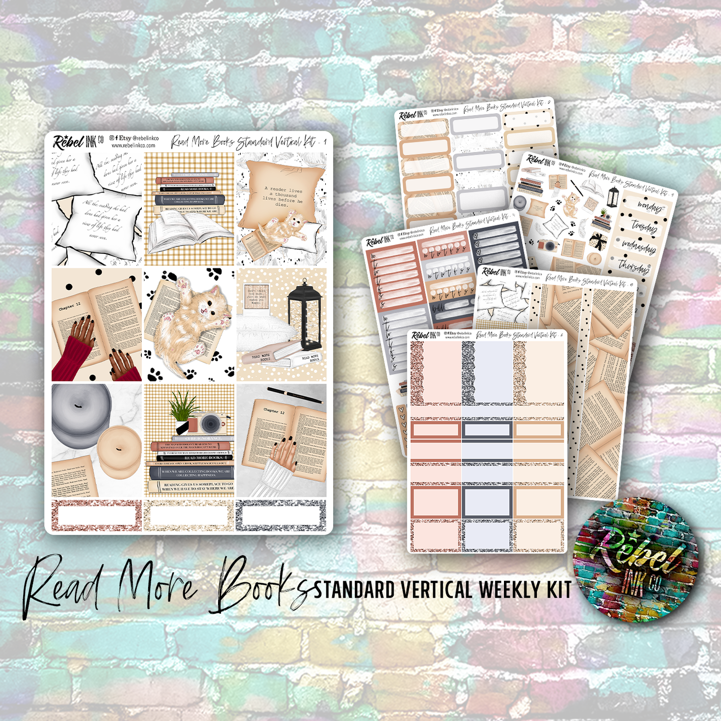 Read More Books - Standard Vertical Planner Sticker Kit