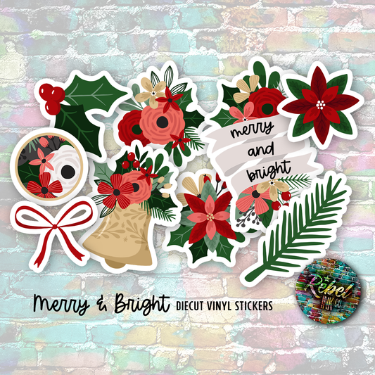 Merry & Bright - Vinyl Die-cut Sticker Pack