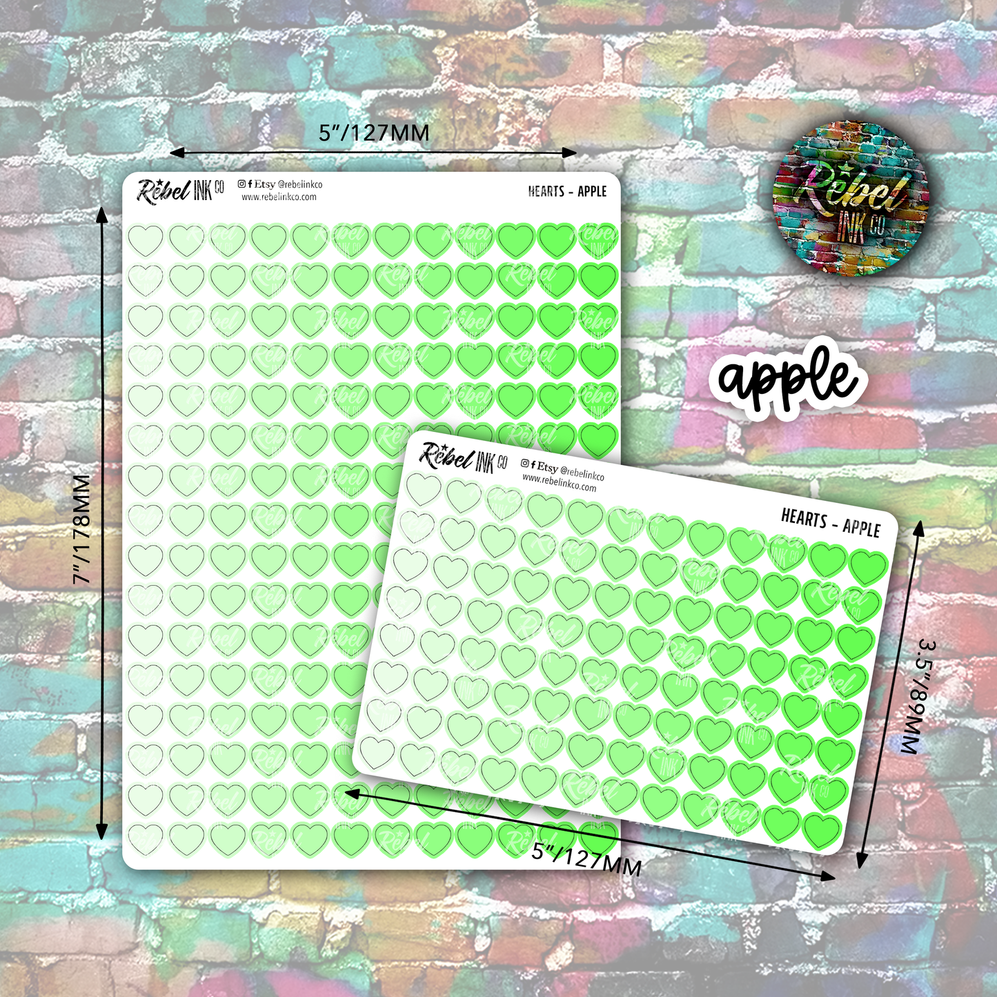 Heart Stickers - Half Sheet Rainbow Value Pack