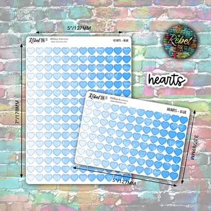 Heart Stickers - Blue Ombre
