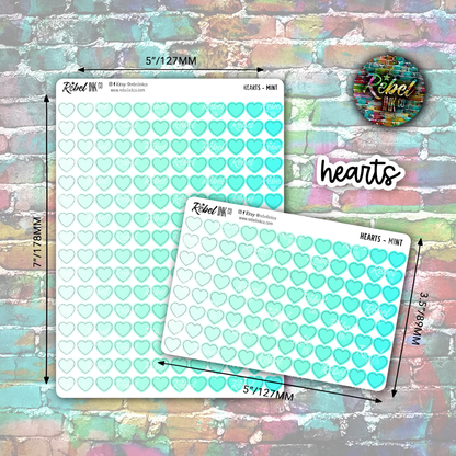 Heart Stickers - Mint Ombre