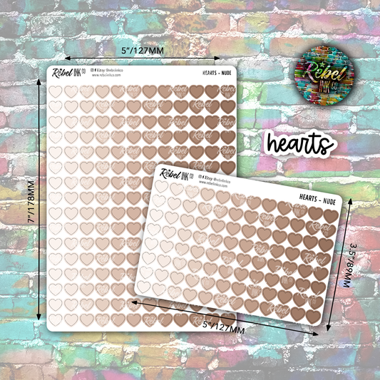 Heart Stickers - Nude Ombre