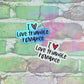 I Heart Love Triangle Romance - Small Vinyl Diecut Sticker