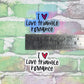 I Heart Love Triangle Romance - Small Vinyl Diecut Sticker