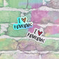I Heart Romcoms - Small Vinyl Diecut Sticker
