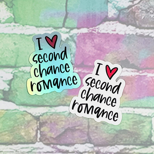 I Heart Second Chance Romance - Small Vinyl Diecut Sticker