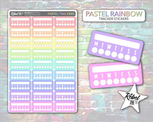 Habit Tracker Stickers - Pastel Rainbow