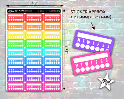 Habit Tracker Stickers - Bright Rainbow