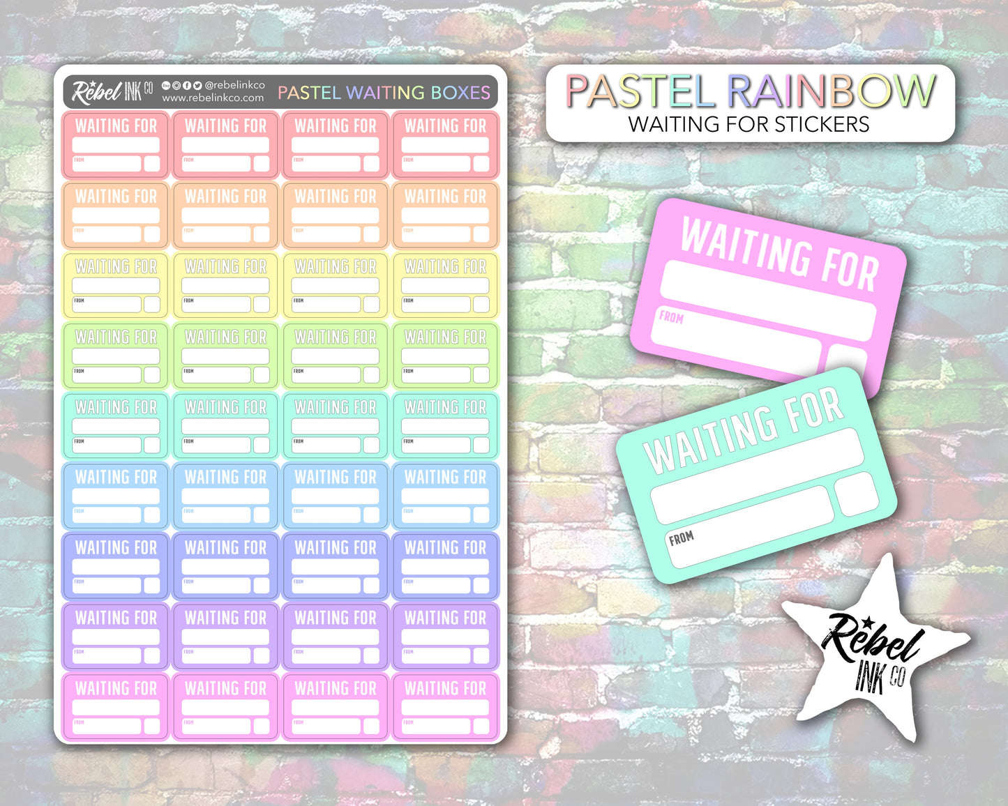 Waiting For Stickers - Pastel Rainbow