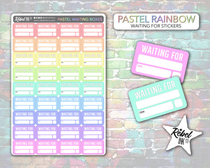 Waiting For Stickers - Pastel Rainbow