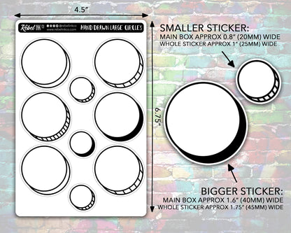 Circle Stickers - Large - Hand Drawn Style