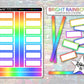 Open Quarter Box Stickers - Bright Rainbow