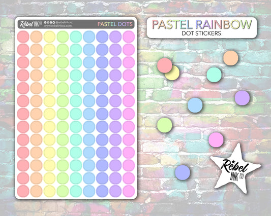 Dot Stickers - Pastel Rainbow