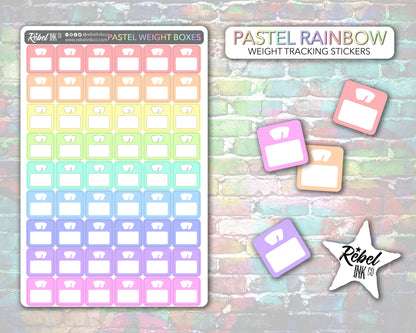 Weight Tracker Stickers - Pastel Rainbow
