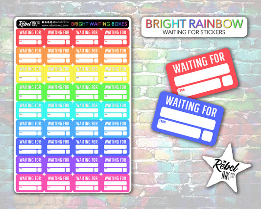 Waiting For Stickers - Bright Rainbow