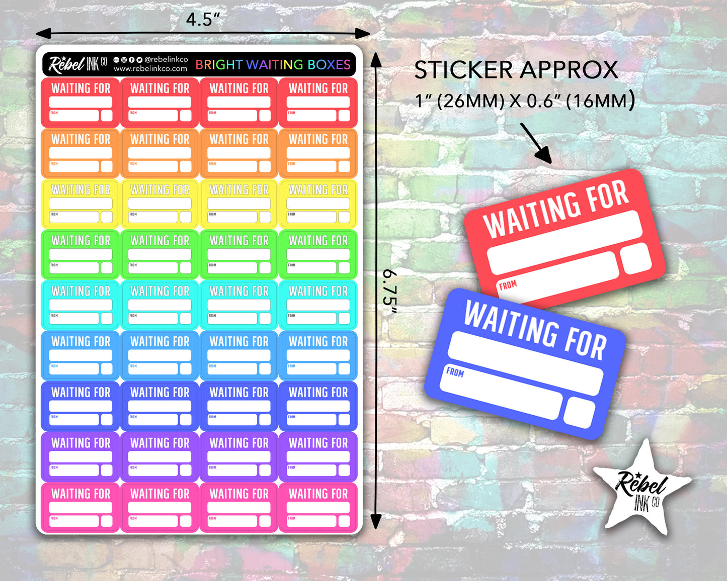 Waiting For Stickers - Bright Rainbow