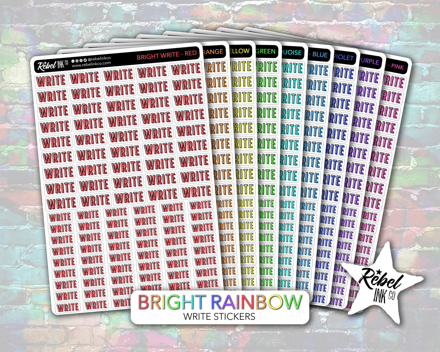 Author Write Stickers - Bright