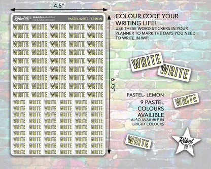 Author Write Stickers - Pastel Rainbow